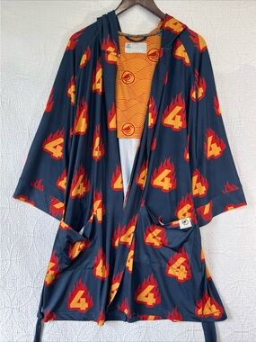 Plover Robe Surf Changing Beach Robe Hooded One Size Men Stretchy Swim Flaming 4